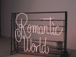 Bert Neumann, Romantic World, 2002, neon, instalace na 3. berlínském bienále