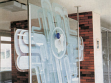 Karel Vaňura, A glass Ball in the Entrance Hall of a Basic School in Skuteč, 1974, glass, metal, 350x350cm.