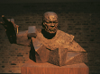 bust of Collin Powell, part of installation